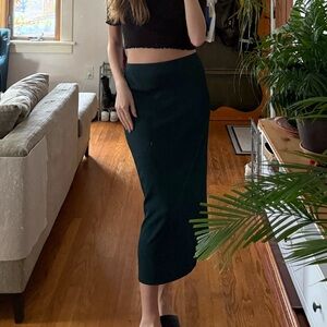 Long Tall Sally Dark Green/forest/sage Maxi Skirt with diamond pattern
